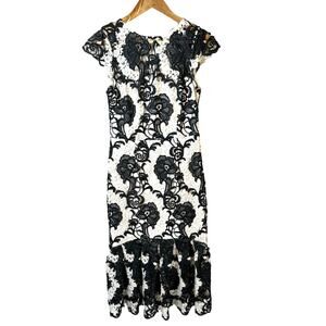 Antonio Melani Women's Lace Crochet Dress Gown Floral Whimsygoth Coquette Glam